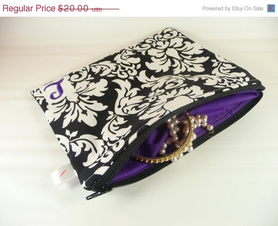 25% OFF Bridal Sale Monogram Makeup Pouch Choose Your Fabric Cosmetic/Carry All/Cellphone Zipper Pouch Free Shipping