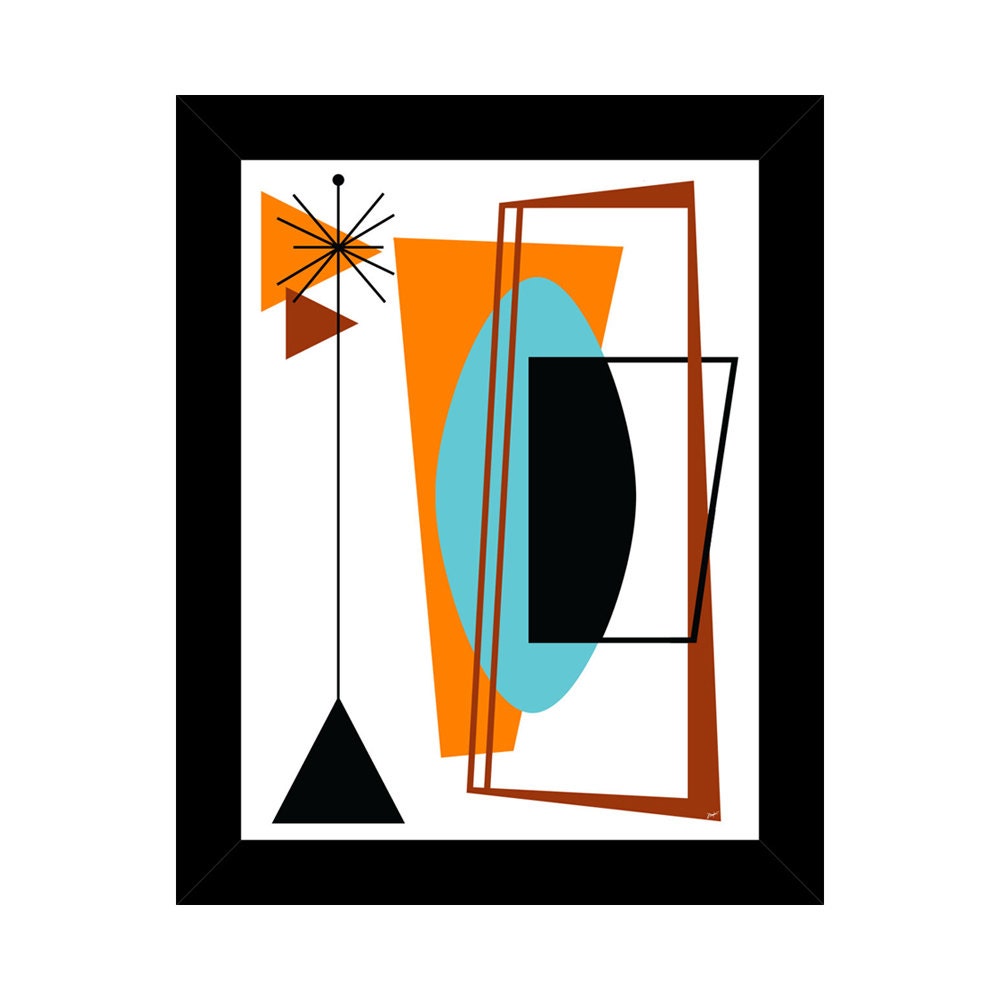 Form - Framed 9 3/4" x 12 1/4" Art Print by Tonya Newton Space Age Inspired Design