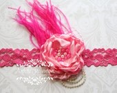 Gorgeous - Hot Pink and Pink Handmade Flower - Each Petal Handmade, Couture Headband