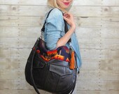 TUNDRA /// brown leather bag with pendleton navajo southwestern fabric