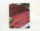 Happy Flank Steak original collage mixed media art