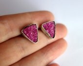 Handmade Cobalto Calcite Sterling Silver Studs