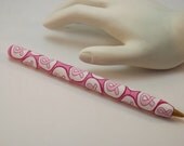Handcrafted Breast Cancer Ribbon Polymer Clay Covered Ball Point Pen