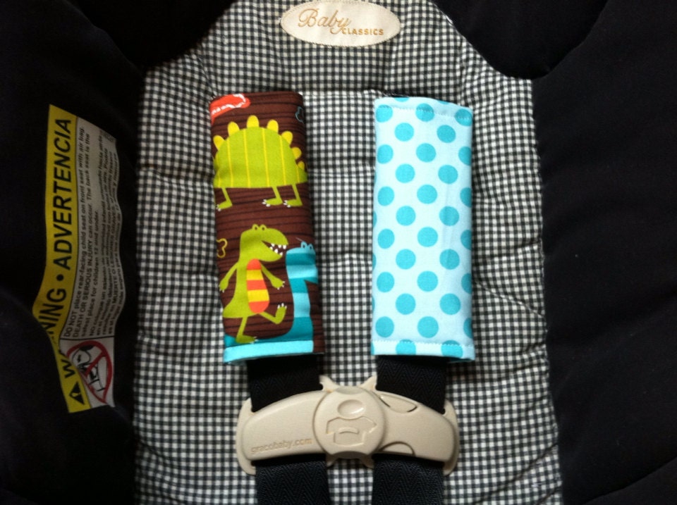 Cute Dinos and Sea Dots Car Seat Strap Covers