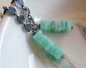chrysoprase & sterling silver earrings modern dangle
