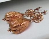 Vintage Swarovski Copper Earrings // Vintage Earrings // Copper Earrings // Crystal Earrings