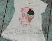 Personalized Korker Ice Cream Cone with number birthday Dress - Custom Made Sizes 12 mos-Girls 6X