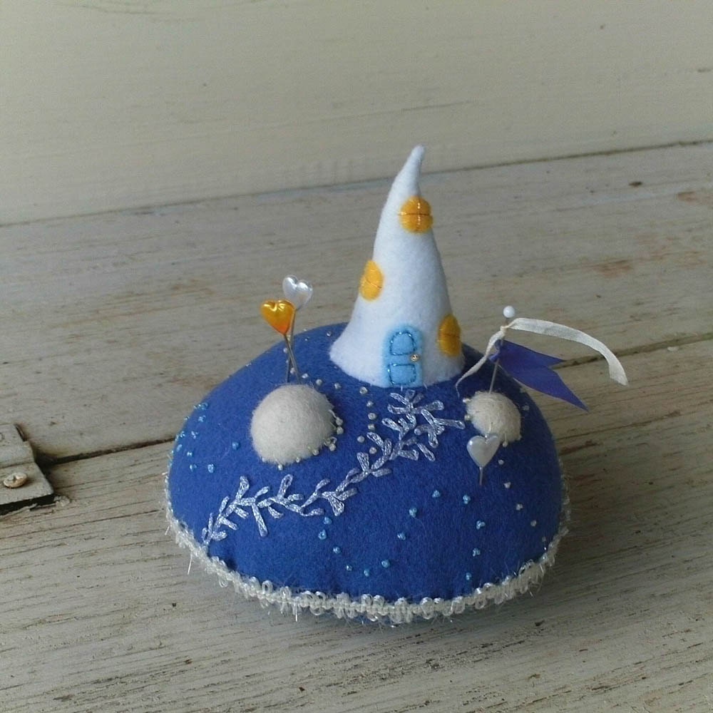 Blue Wizard House Pincushion