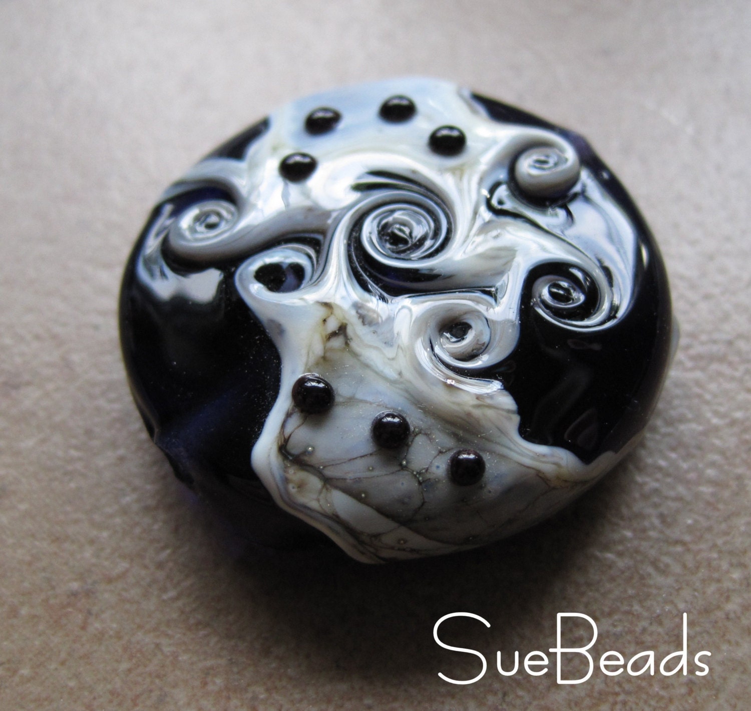 Lampwork Beads - Focal Beads - SueBeads - Big Round Focal 6 - Handmade Lampwork Beads - SRA M67