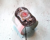 Eco Friendly Cuff Bracelet - Repurposed Vintage