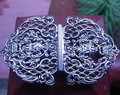 Art Nouveau solid silver Green Man belt buckle