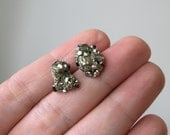 RAW  No.1 - Pyrite earrings with sterling silver posts