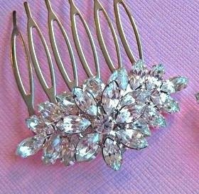 Small Crystal Wedding  Hair Comb, Vintage Style, Bridal Hair Accessories,Crystal Bouquet Collection