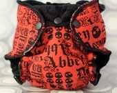 Abby Red Newborn Fitted Cloth Diaper