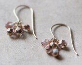 lucky in pink - faceted gold and pink earrings by elephantine