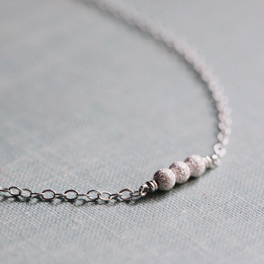 stellar in silver - tiny bead necklace by elephantine