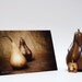Pear fruit autumn necklace golden brown metallic winter fashion matching keepsake card copper fall