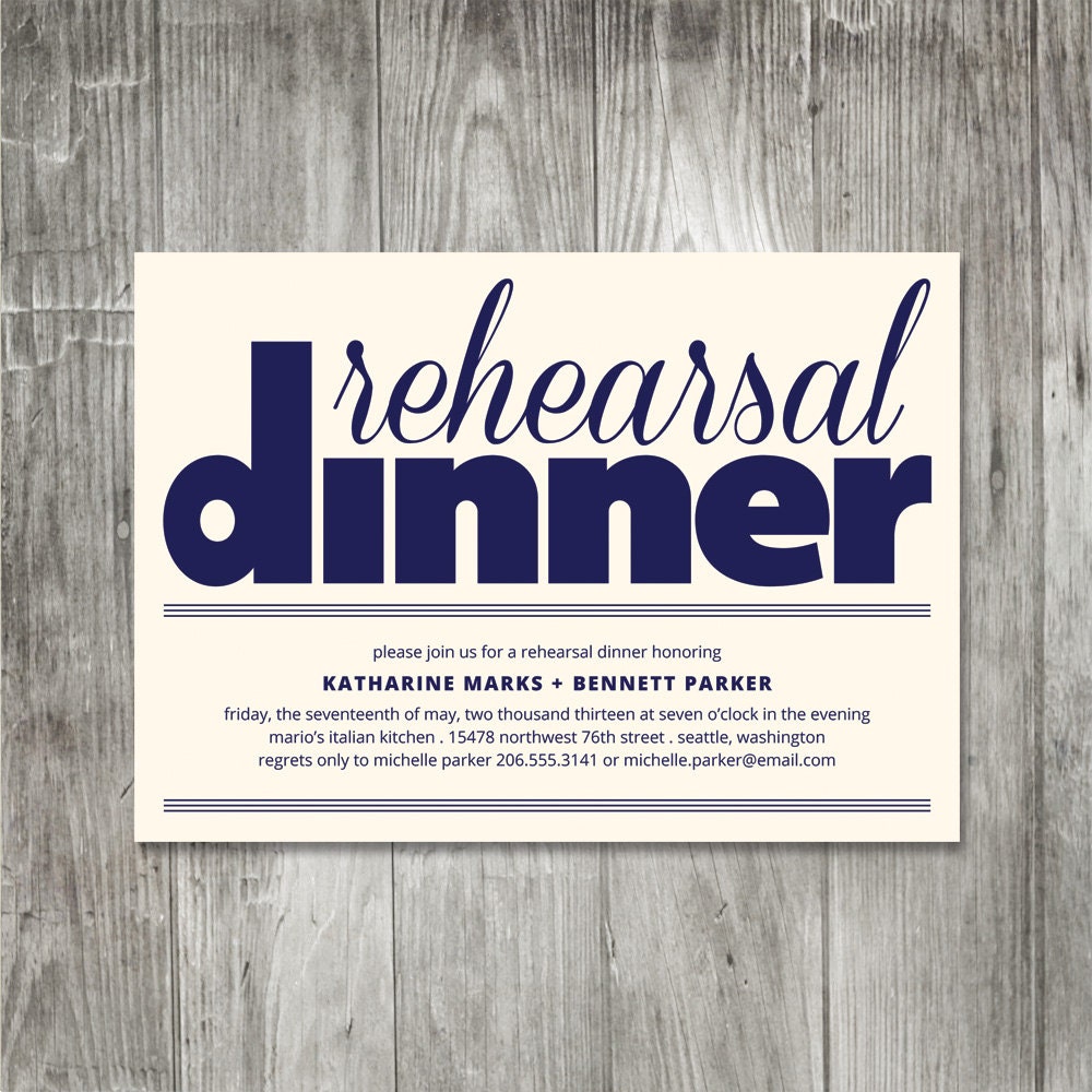 Simply Bold Rehearsal Dinner Invitation