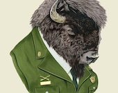 Bison art print 8x10