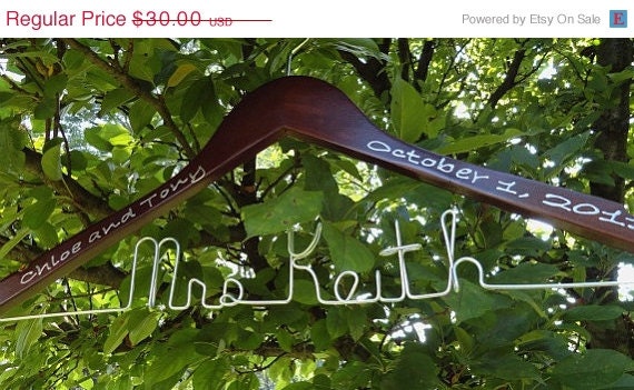 20% OFF SALE Last Name Hangers Custom Name Hangers by OriginalBridalHanger