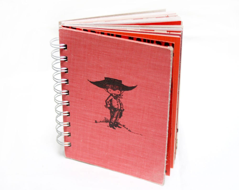 Brave Cowboy - Wire-Bound Recycled Art Journal