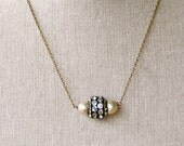 Dusk. vintage baroque pearl,rhinestone necklace. Tiedupmemories