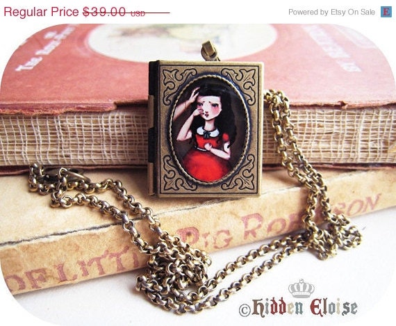 SPRING SALE -- Fairytale Book Locket -I'll be there- B07