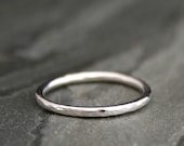 Sterling Silver Ring Band, Hammered finish, Stacking Ring, Stackable Ring