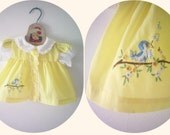 Vintage Sunny Yellow Bluebird Singing Dress/Top