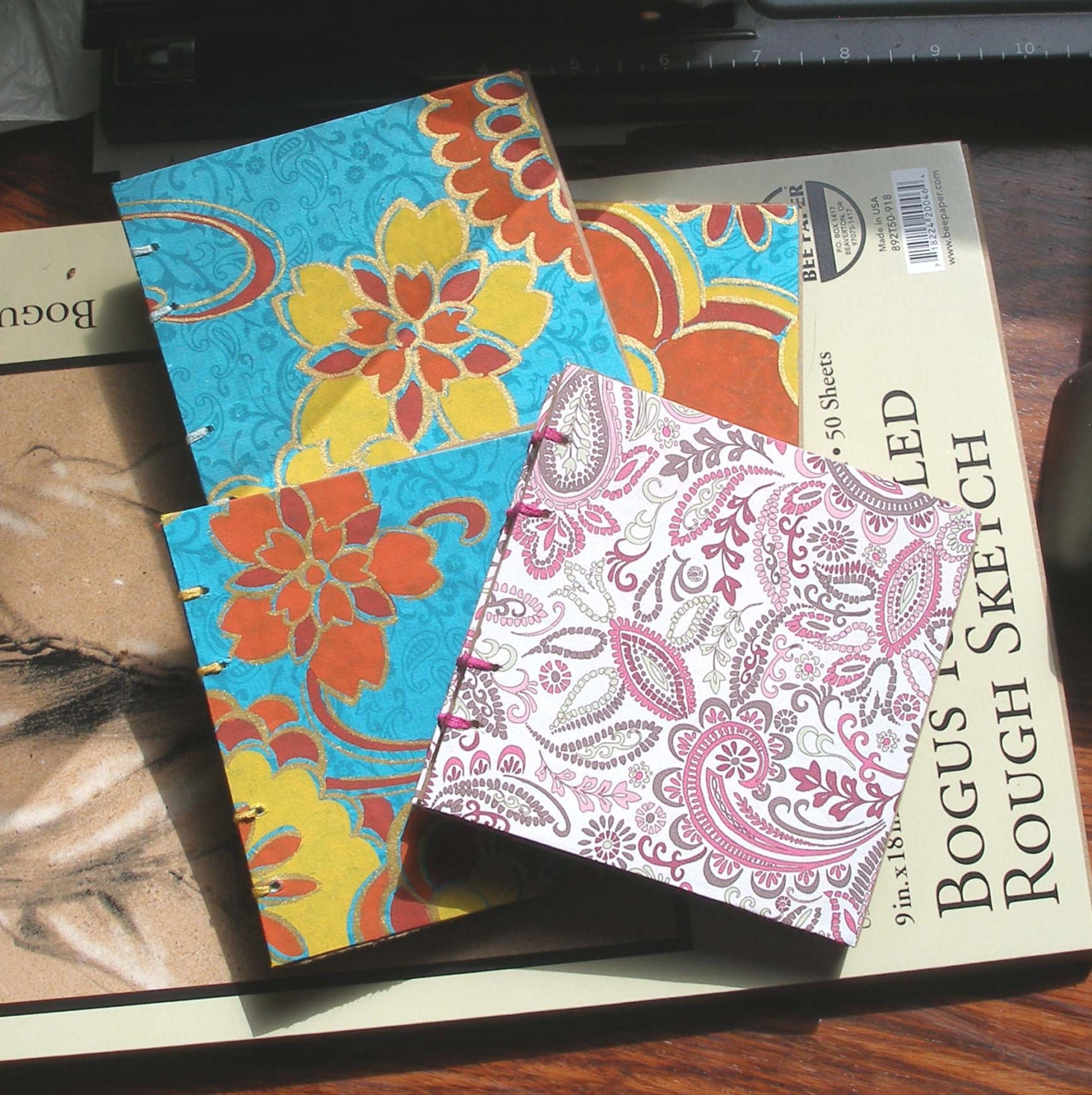 Hand-Bound Brown Paper Notebooks (4.5x4.5")