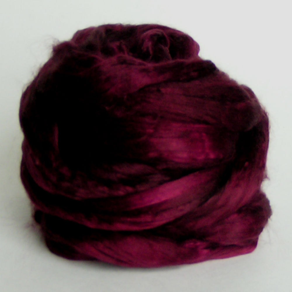 Silk Mulberry Sliver Fiber Top BEAUJOLAIS Supreme Luxurious Fine Quality Hand Painted Mulberry Top for Handspinning 2 ounces