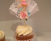Ballerina  Cupcake Toppers set of 6 for ballet party