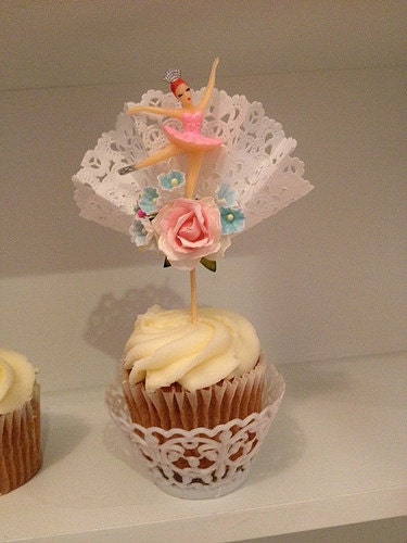 Ballerina  Cupcake Toppers set of 6 for ballet party