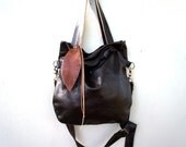 NEW//Agatha ////Fold Over in Dark Chocolate Brown Leather with Clip On Adjustable Strap