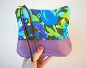 Summer/////Vintage Fabric and Leather Pouch