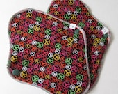 Cloth Mama Pad Set of 2 .. Peace Signs Pantyliners 8 inch