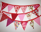 LOVE pinks and reds fabric banner