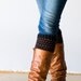 Black boot toppers,boot cuffs with orange dots
