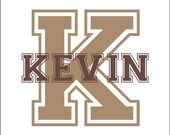 Wall Decal Varsity Sports Athletic Decal Personalized Name and Initial Monogram Vinyl Decal Boys Room Decor Baby Nursery Decorations