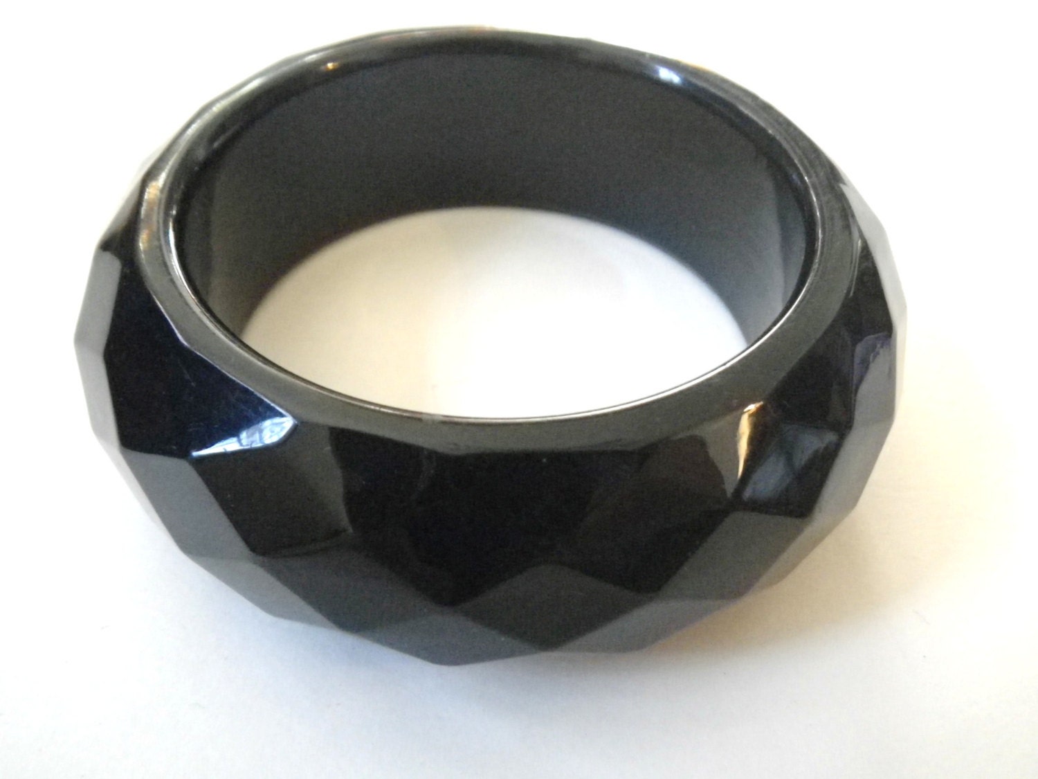 Black Bakelite Fakelite Bangle Bracelet Fake Bakelite