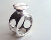 Screw Cap Ring - Sterling Silver - Giant Screw - Hardware - Industrial Chic - Urban - Nuts and Bolts - Hipster Jewelry