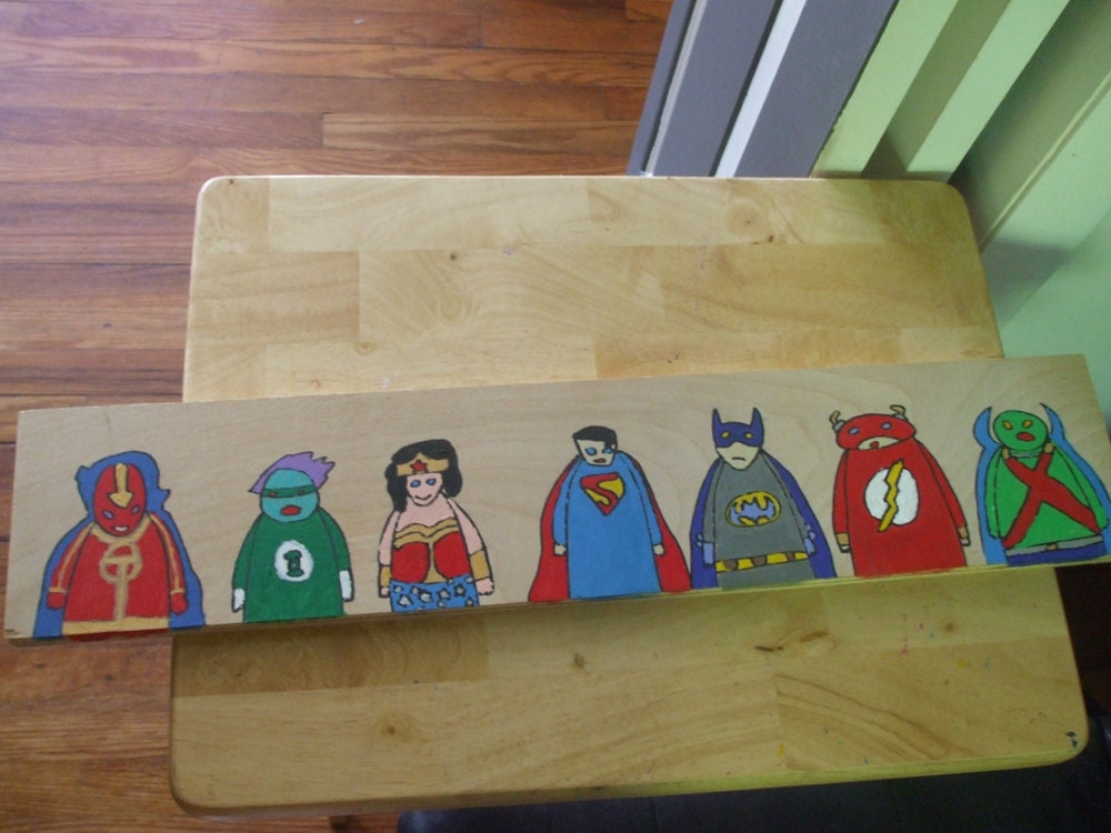 Justice League Wood Creature Painting
