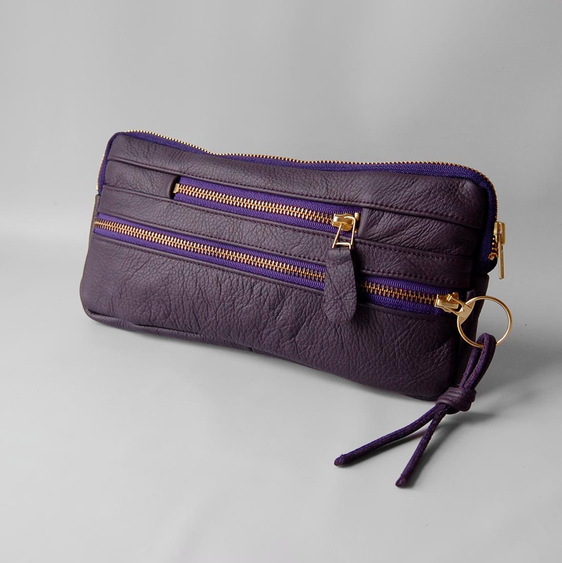 XL wallet travel organizer in plum