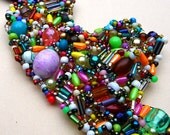 Kid at Heart - Sculptural Beadwoven Bracelet with Rainbow Mixed Beads