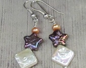 Geometric Multicolor Pearl Earrings