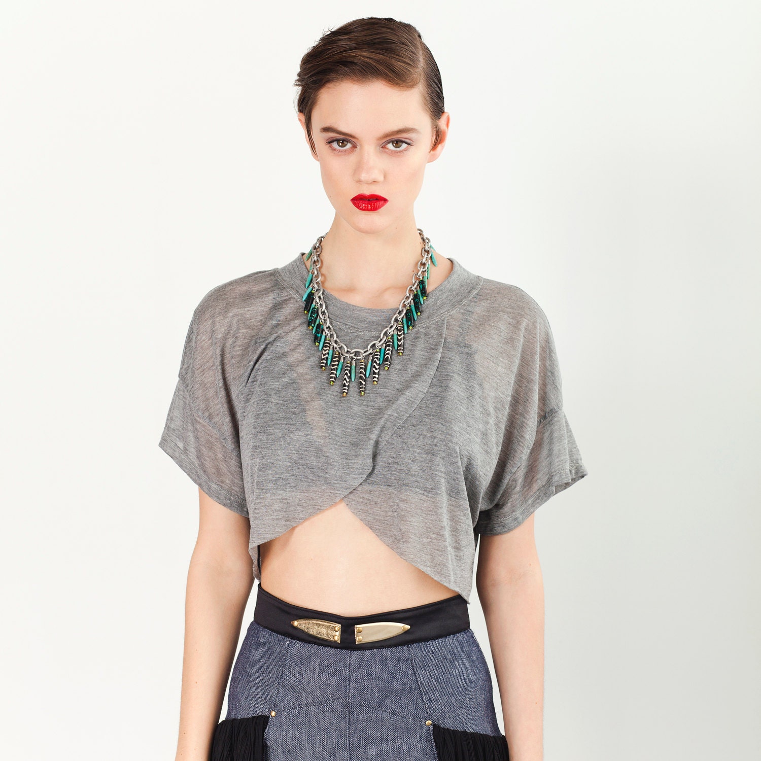 Crossover T - Super Sheer Heather Grey Jersey - XS, S, M, L