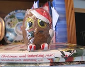 Owl Santa Candle