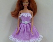 Handmade Barbie Dress purple lavender ready to ship