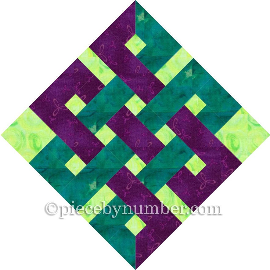 Eternity Knot paper pieced quilt block pattern INSTANT DOWNLOAD PDF