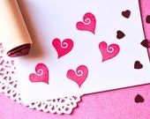 Swirl Heart Rubber Stamp